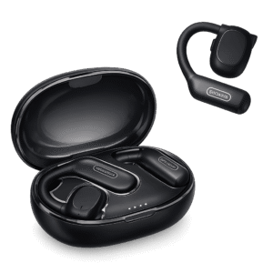 Black SHUAXIN X55 OWS open-ear Bluetooth earbuds with 800mAh charging case
